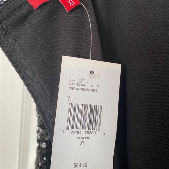 NWT GUESS Sabrina Black Sequin Dress - Picture 4 of 8